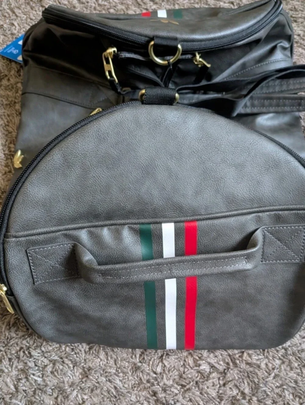 NWT Adidas Leather Mexico Airliner Black/Matte Gold Duffel Travel Carry Bag